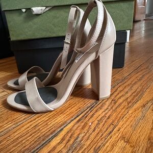 Steve Madden Nude Block Heel Ankle-Strap Sandals